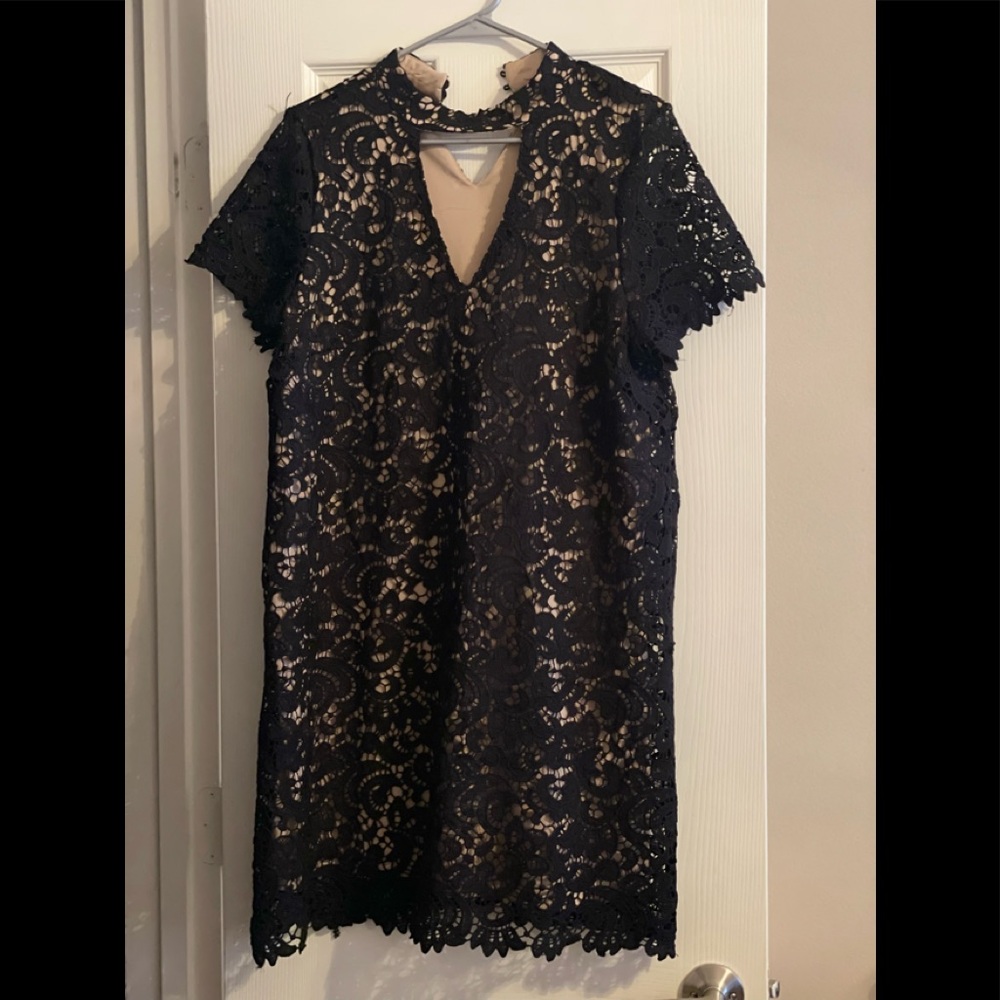 Black lace mini dress. Size L. Worn once & from a smoke free home